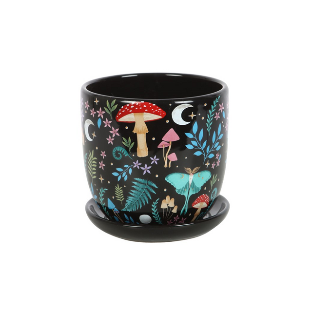 Transform Your Space with the Dark Forest Print Plant Pot