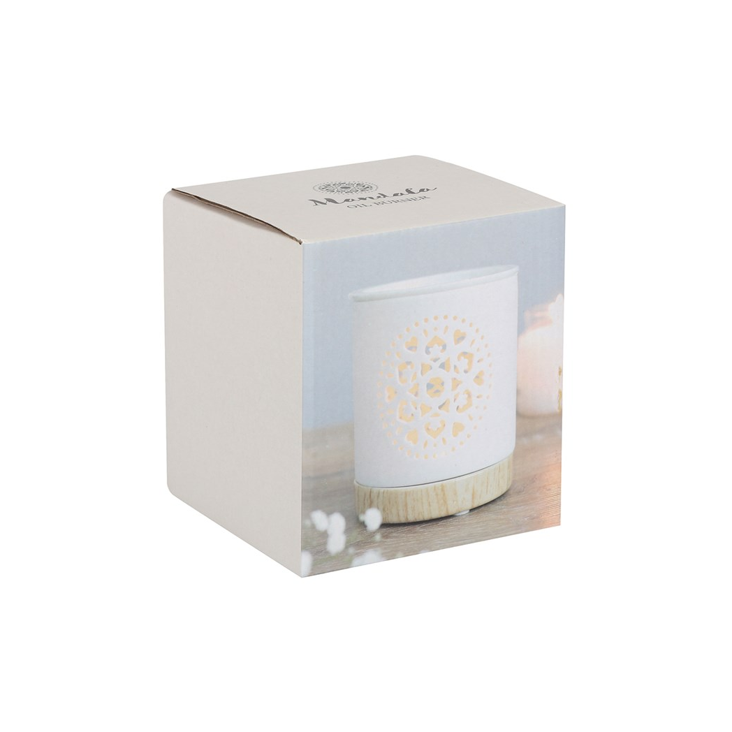 N/A White Mandala Cut Out Oil Burner -