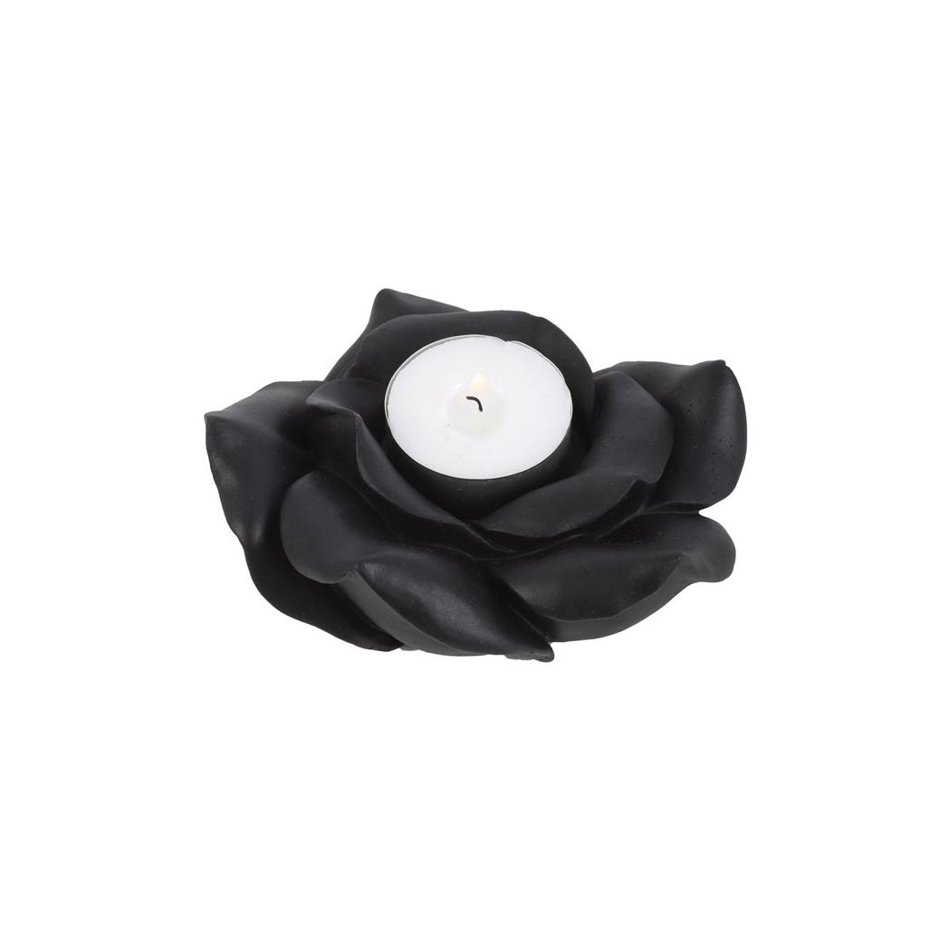 N/A Black Rose Resin Tealight Candle Holder -
