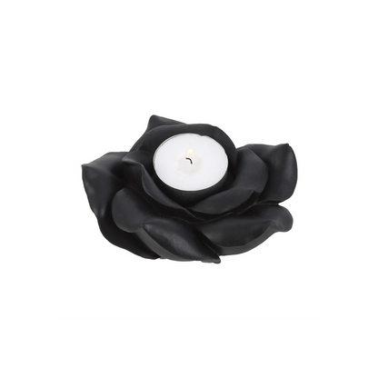N/A Black Rose Resin Tealight Candle Holder -