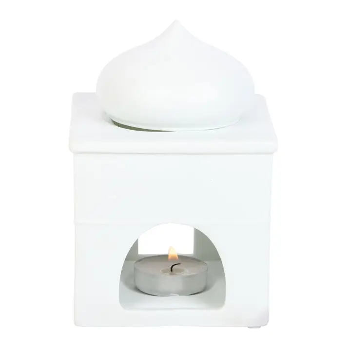 N/A Off White Mosque Oil Burner and Incense Cone Holder -