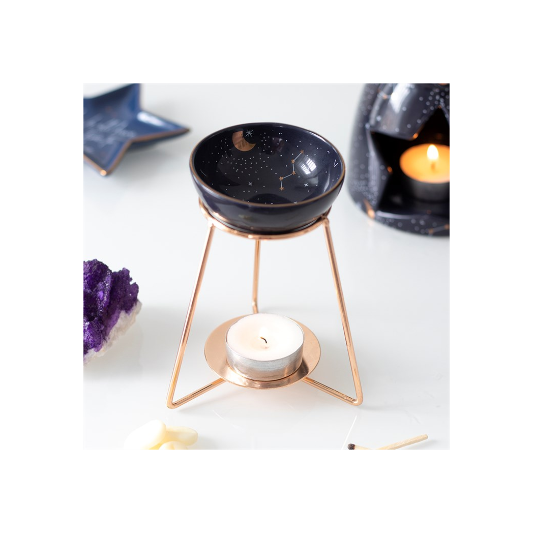 N/A Purple Star Sign Oil Burner on Metal Base -