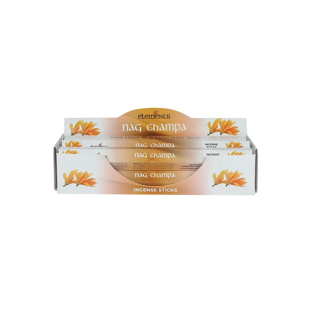 Elements Nag Champa Incense Sticks – Set of 6 Packs (120 Sticks)