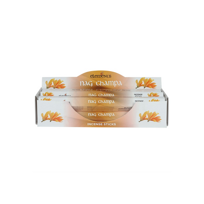 Elements Nag Champa Incense Sticks – Set of 6 Packs (120 Sticks)