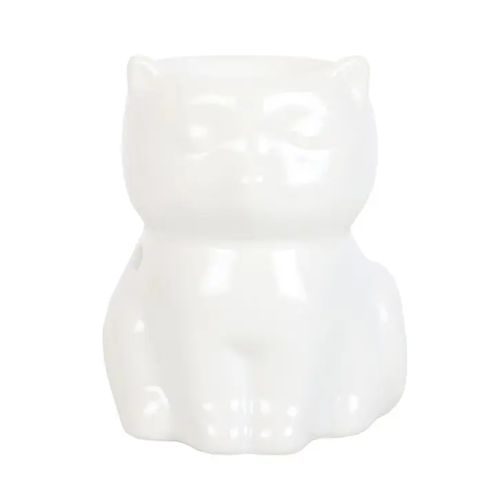N/A Shiny White Cat Oil Burner -