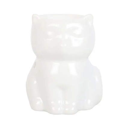 N/A Shiny White Cat Oil Burner -