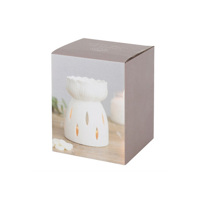 N/A White Gloss Lotus Flower Oil Burner -