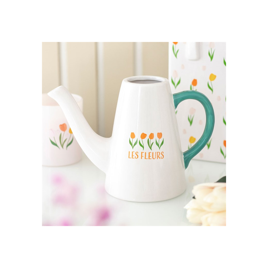 Les Fleurs Ceramic Watering Can for Plants - Stylish Design Meets Functionality