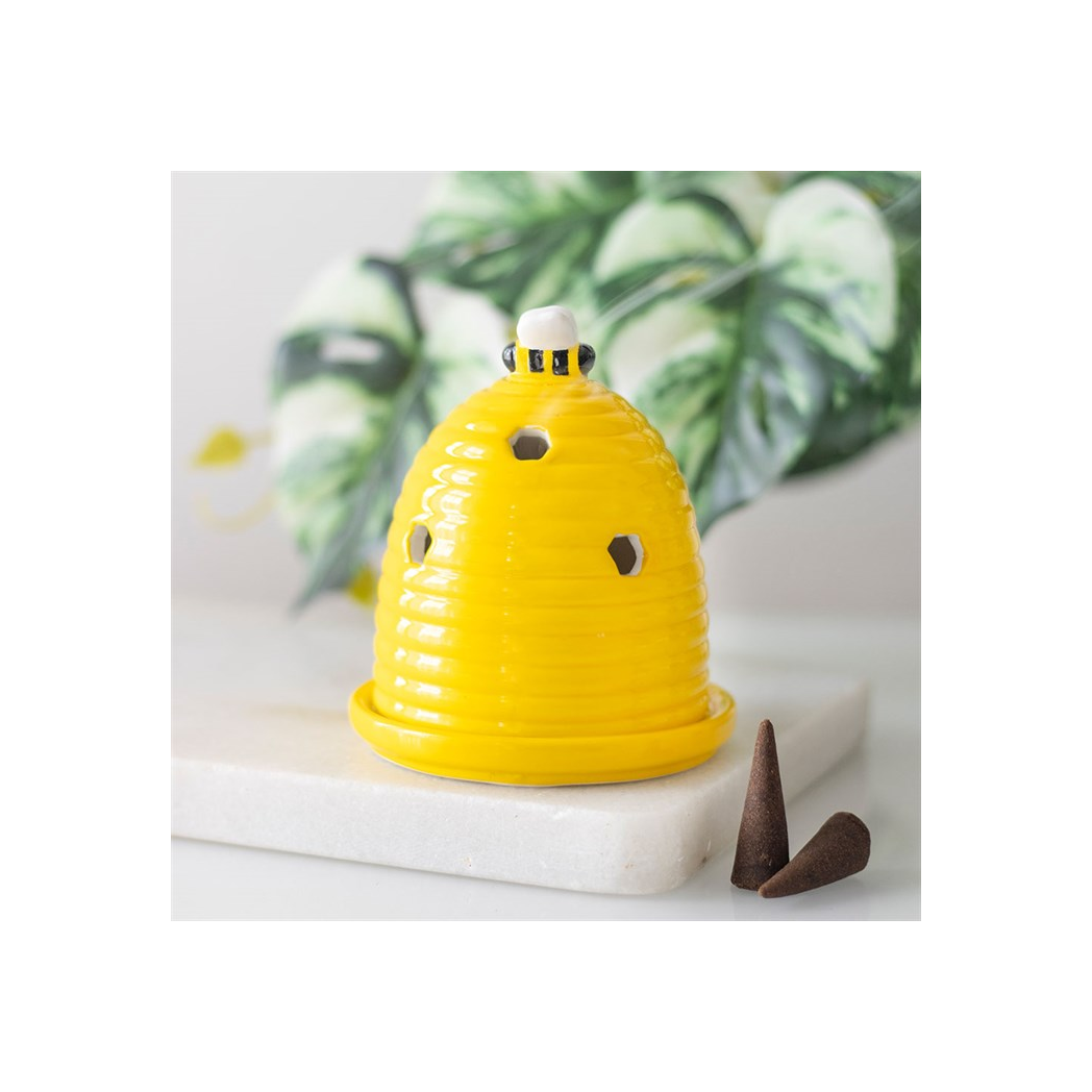 N/A Yellow Beehive Incense Cone Holder -