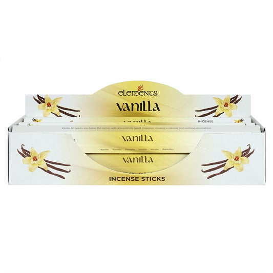 Bâtonnets d'encens Elements Vanilla – Lot de 6 paquets (120 bâtonnets)