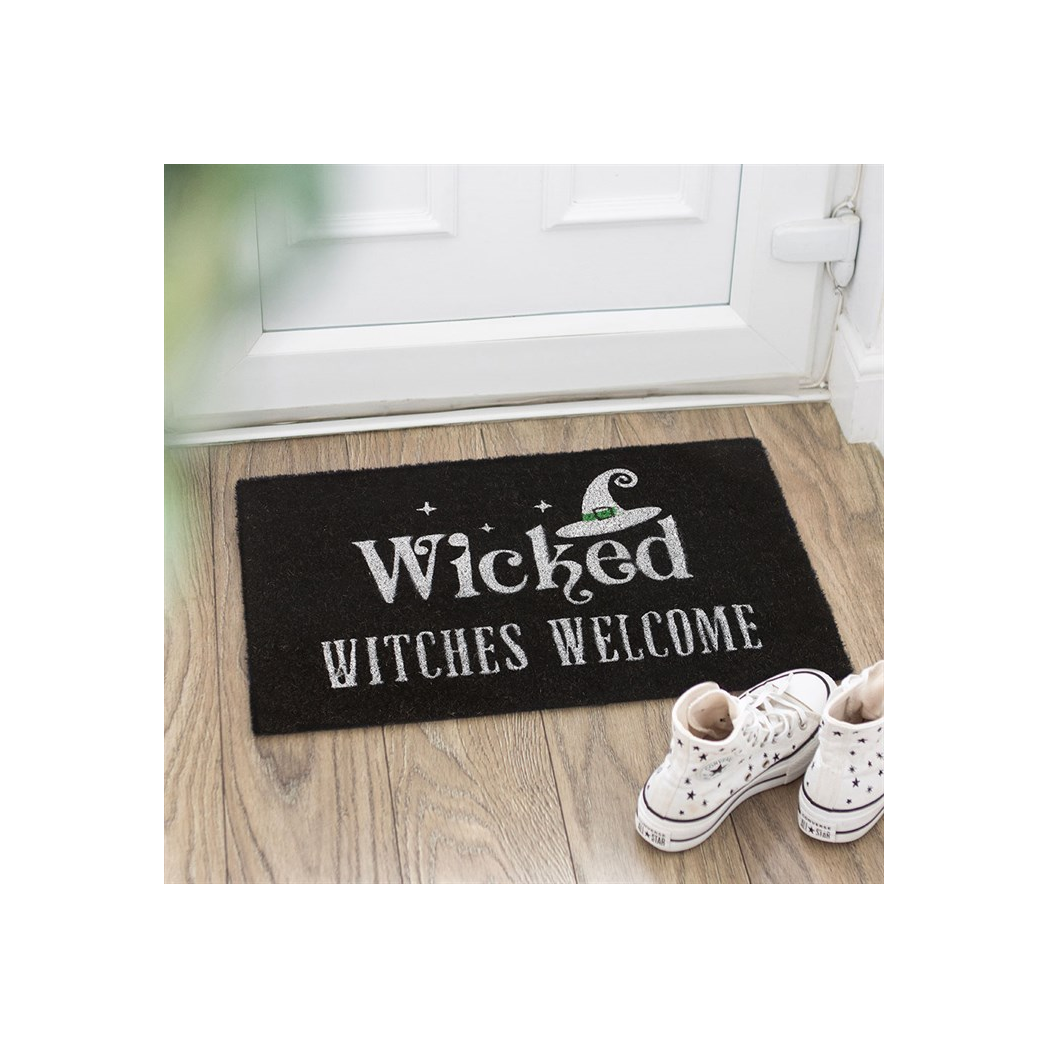 Wicked Witches Welcome Doormat – Black Witchy Entryway Mat