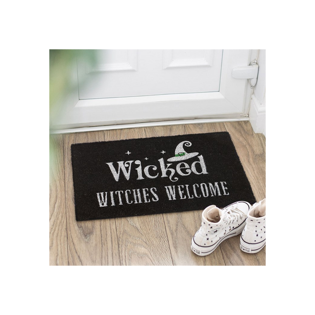 Wicked Witches Welcome Doormat – Black Witchy Entryway Mat