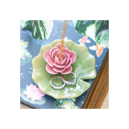 N/A Lily Pad Trinket Dish and Incense Stick Holder -
