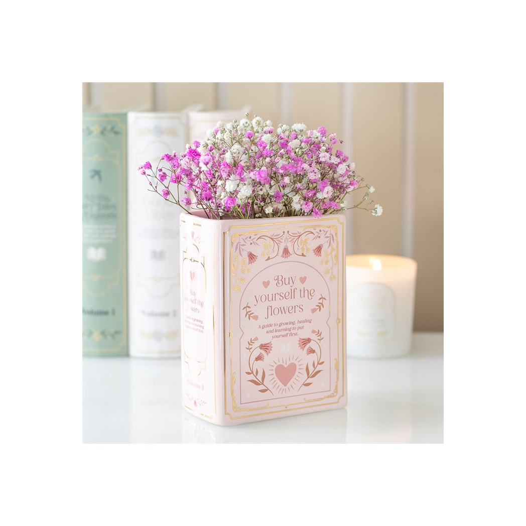 Charming Pink Book Shaped Vase for Literary Lovers
