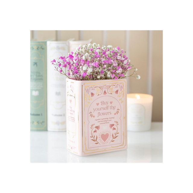 Charming Pink Book Shaped Vase for Literary Lovers