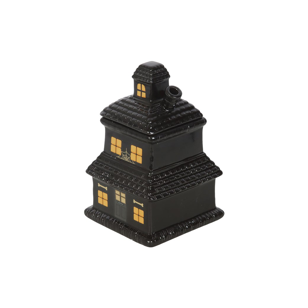 N/A Black Haunted House Oil Burner and Wax Warmer -