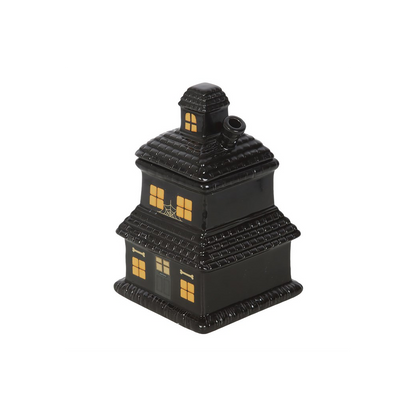 N/A Black Haunted House Oil Burner and Wax Warmer -