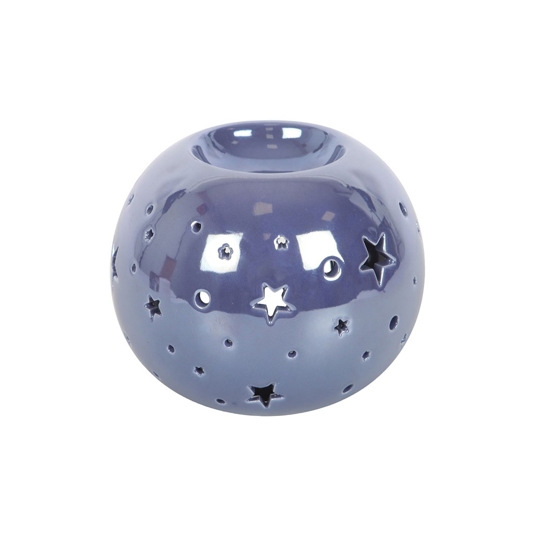 N/A Purple Iridescent Star Oil Burner and Wax Warmer -