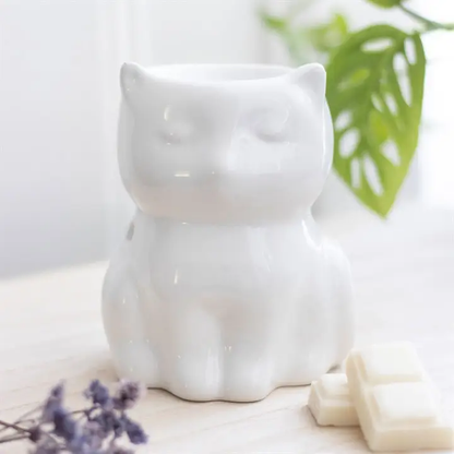 N/A Shiny White Cat Oil Burner -