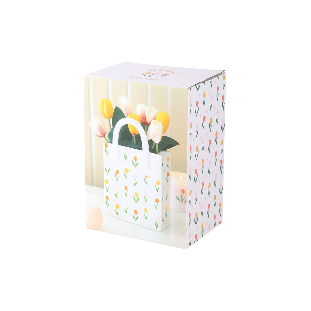 Charming Tulip Print Flower Vase: Elevate Your Floral Displays