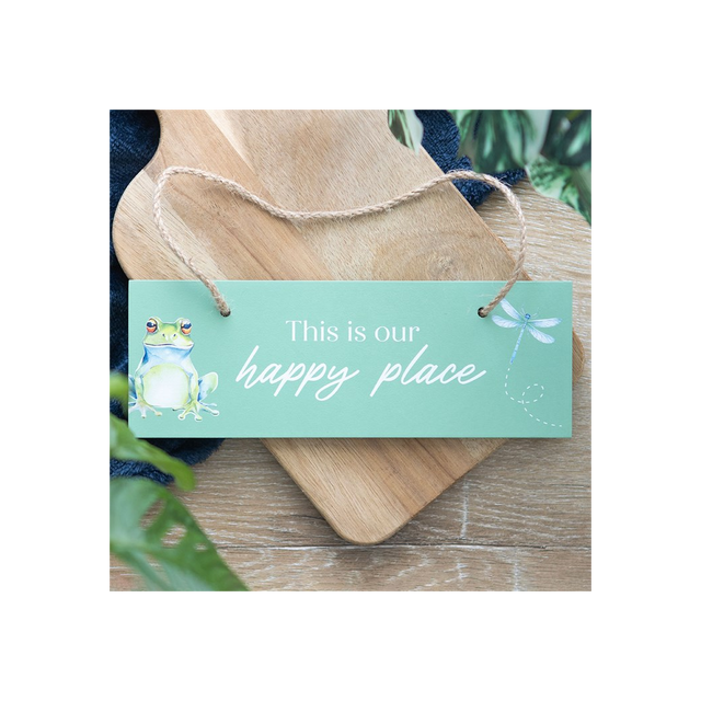 Light Green This is Our Happy Place Hanging Sign