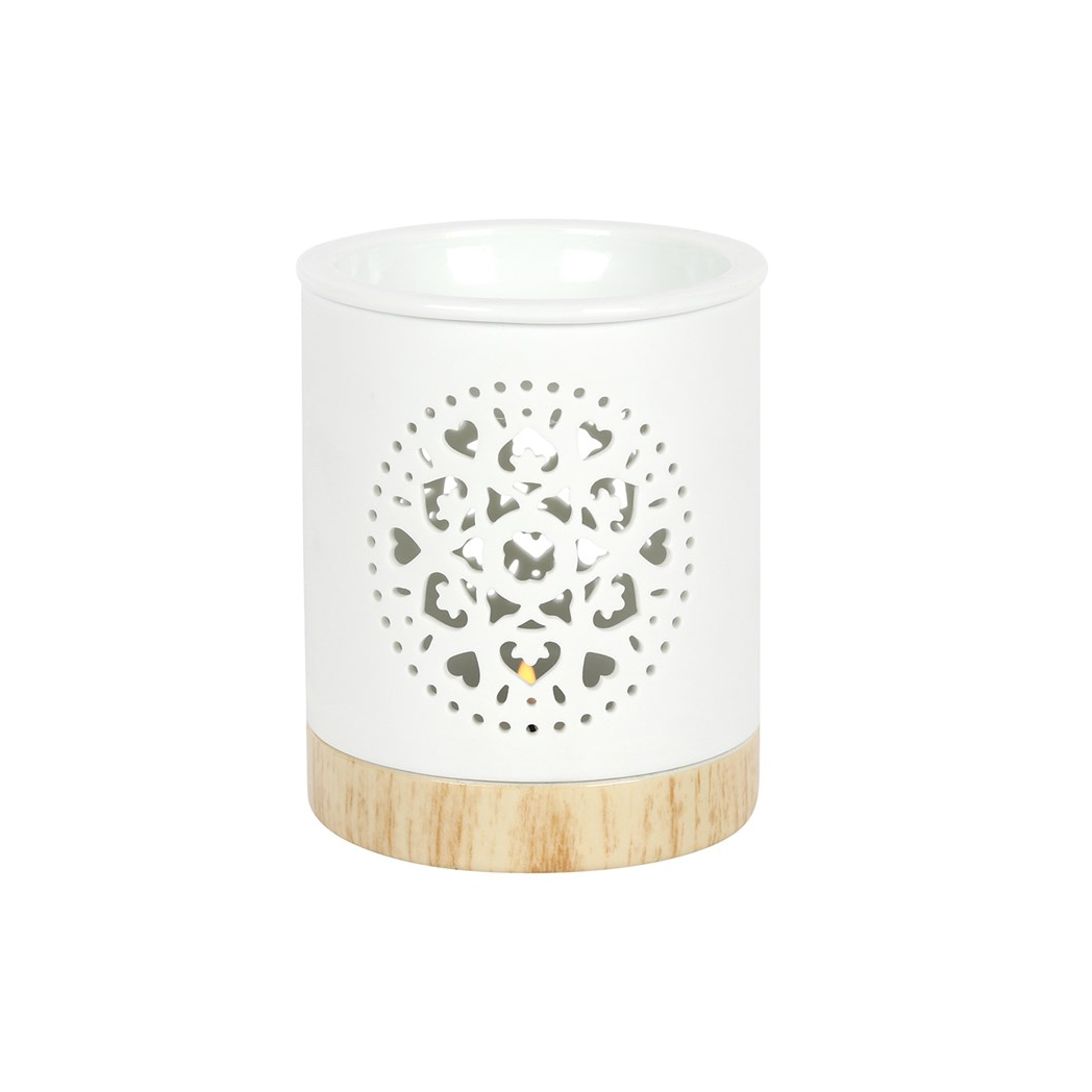 N/A White Mandala Cut Out Oil Burner -