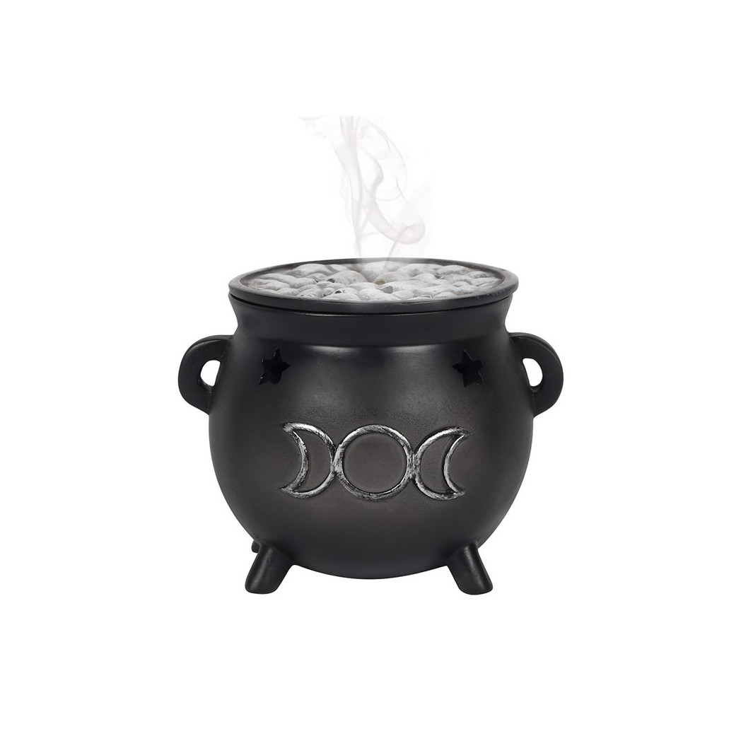 N/A Triple Moon Cauldron Incense Cone Holder -