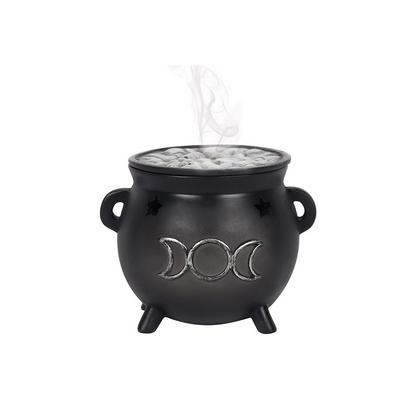 N/A Triple Moon Cauldron Incense Cone Holder -