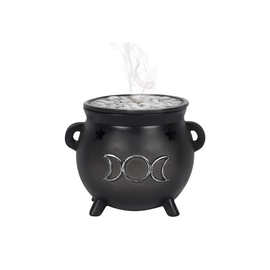 N/A Triple Moon Cauldron Incense Cone Holder -