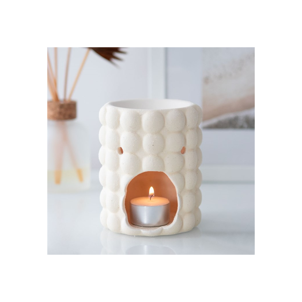 N/A Cream Speckle Bubble Oil Burner and Wax Warmer -