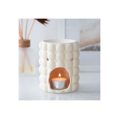 N/A Cream Speckle Bubble Oil Burner and Wax Warmer -