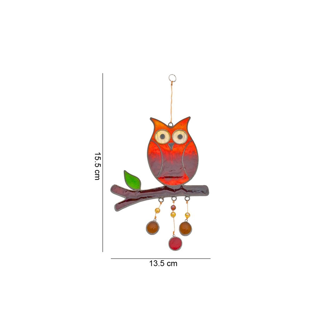 Charming Owl on a Branch Suncatcher – Bring Nature's Beauty Indoors