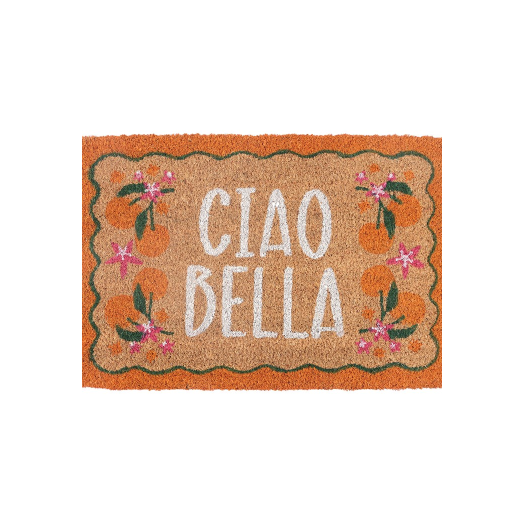 Brighten Up Your Entryway with the Orange Ciao Bella Doormat