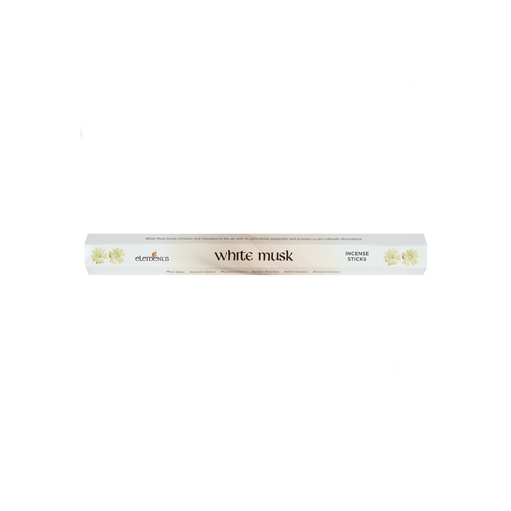 Elements White Musk Incense Sticks – Set of 6 Packs (120 Sticks)