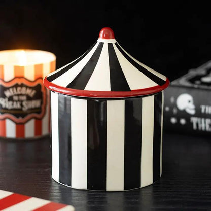 N/A Black Striped Circus Tent Oil Burner -