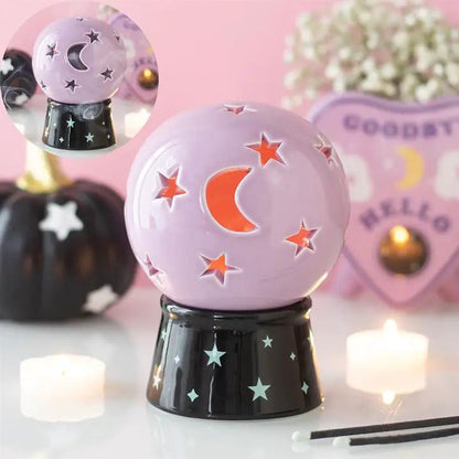 N/A Crystal Ball Tealight Candle and Incense Cone Holder -