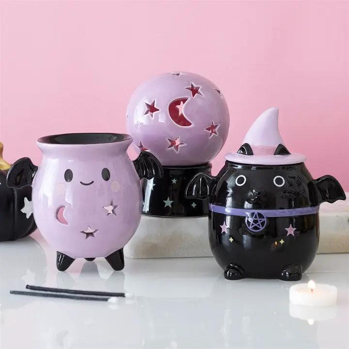 N/A Pastel Bat Brew Cauldron Oil Burner -