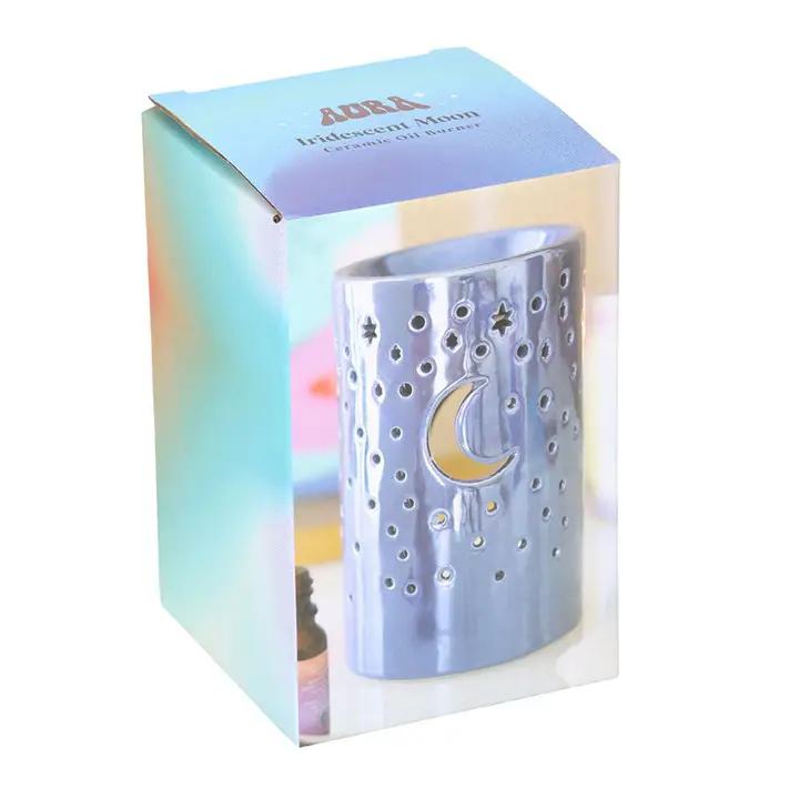 N/A Iridescent Purple Moon Pillar Oil Burner -