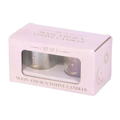 N/A Iridescent Sun and Moon Votive Candle Holders -