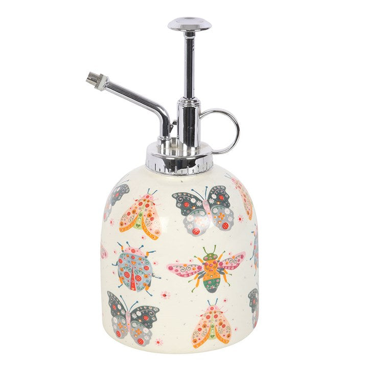 Ceramic Plant Mister with Floral Bug Print