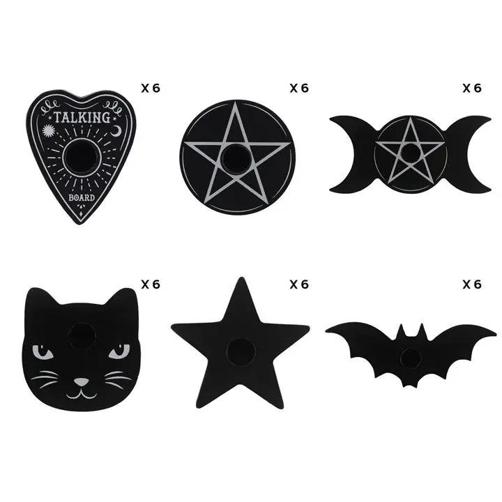 N/A Pack of 36 Mixed Black Magic Spell Candle Holders -
