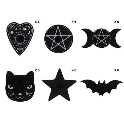 N/A Pack of 36 Mixed Black Magic Spell Candle Holders -