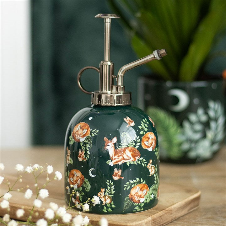Charming Ceramic Plant Mister with Woodland Print for Happy Plants