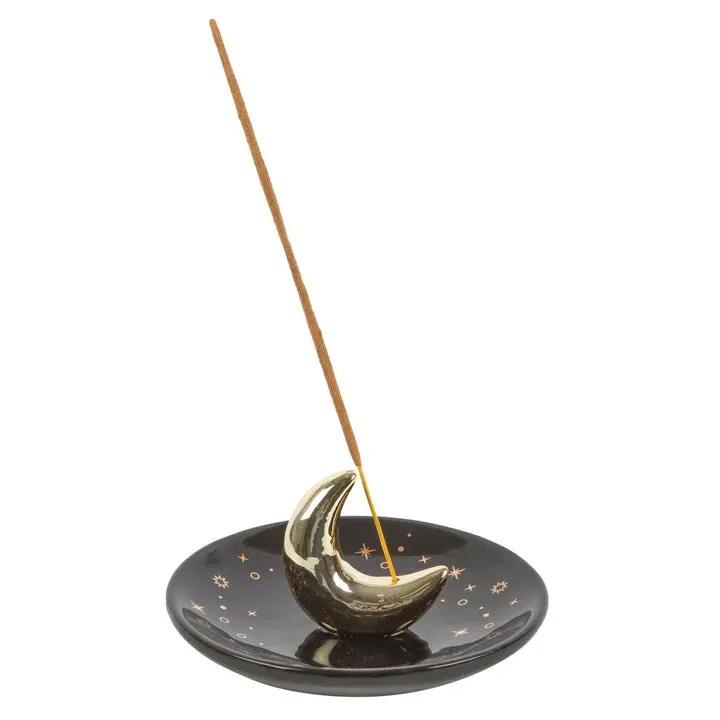 N/A Gold Crescent Moon Incense Stick Holder -