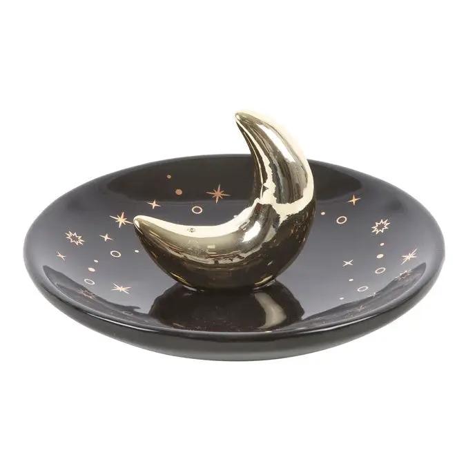 N/A Gold Crescent Moon Incense Stick Holder -