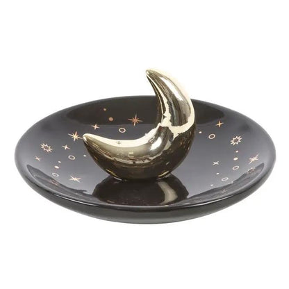 N/A Gold Crescent Moon Incense Stick Holder -