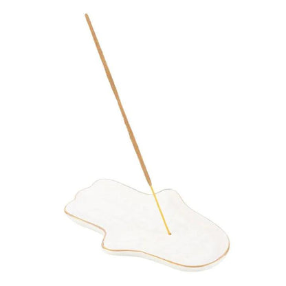 N/A White Hamsa Hand Incense Stick Holder -