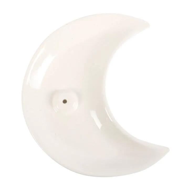 N/A White Crescent Moon Incense Stick Holder -