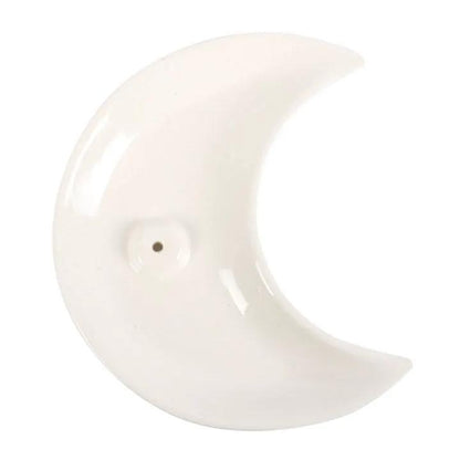 N/A White Crescent Moon Incense Stick Holder -