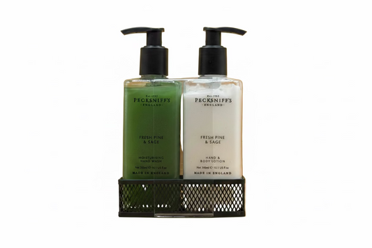 Pecksniffs Fresh Pine & Sage Hand Wash, Hand & Body Set 300ml Each